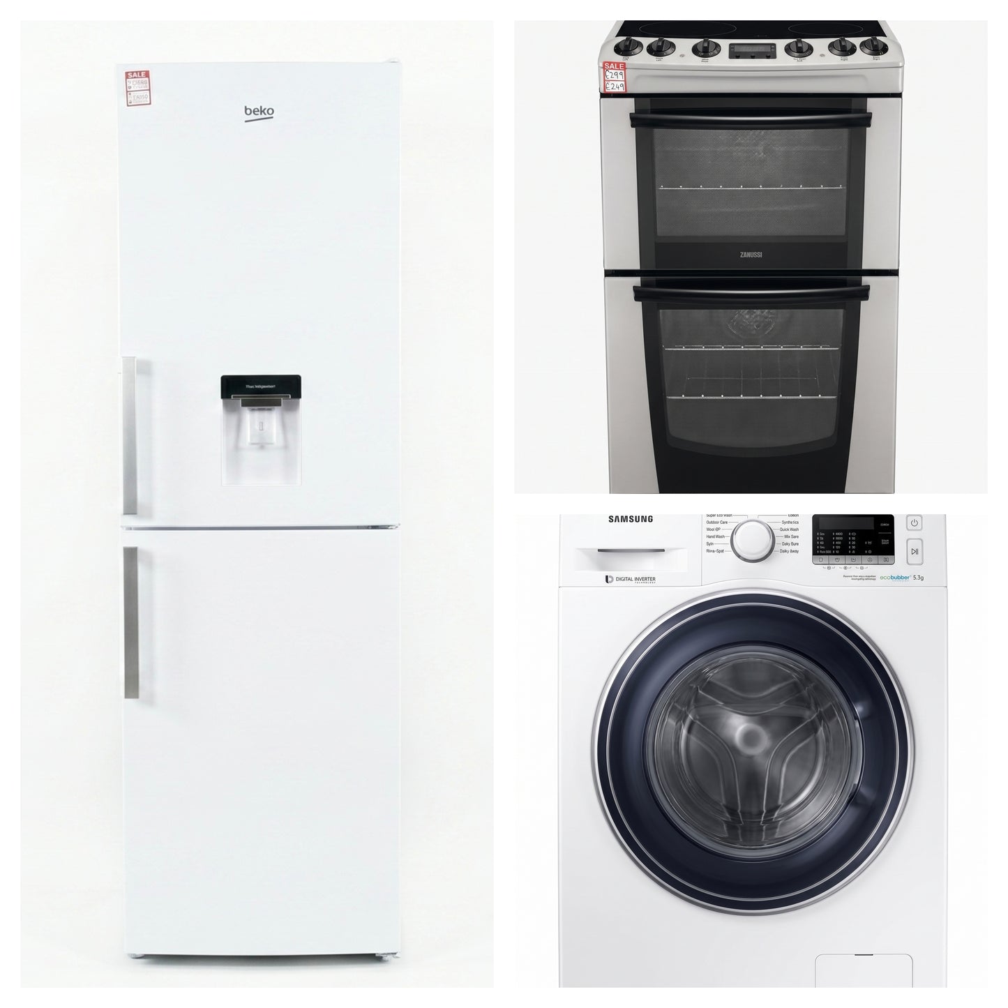 Fridge Freezer, Cooker, Washing Machine