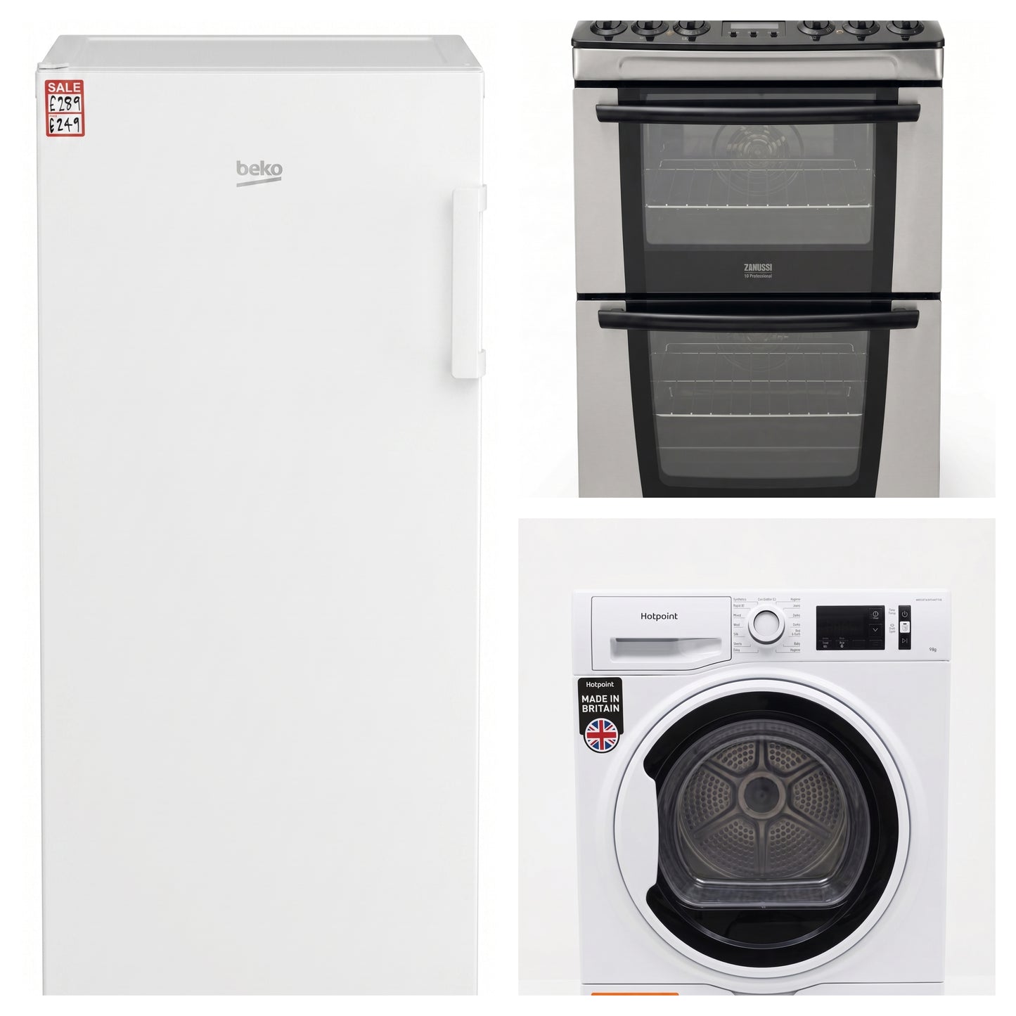 Fridge Freezer, Cooker, Washing Machine
