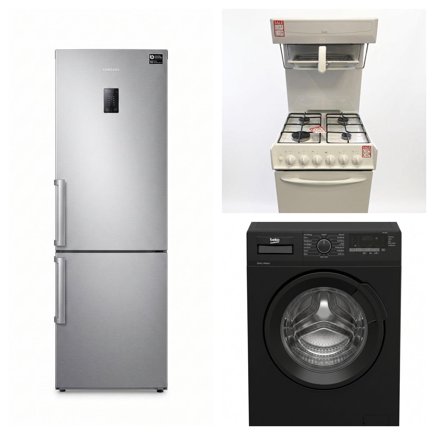 Fridge Freezer, Cooker, Washing Machine