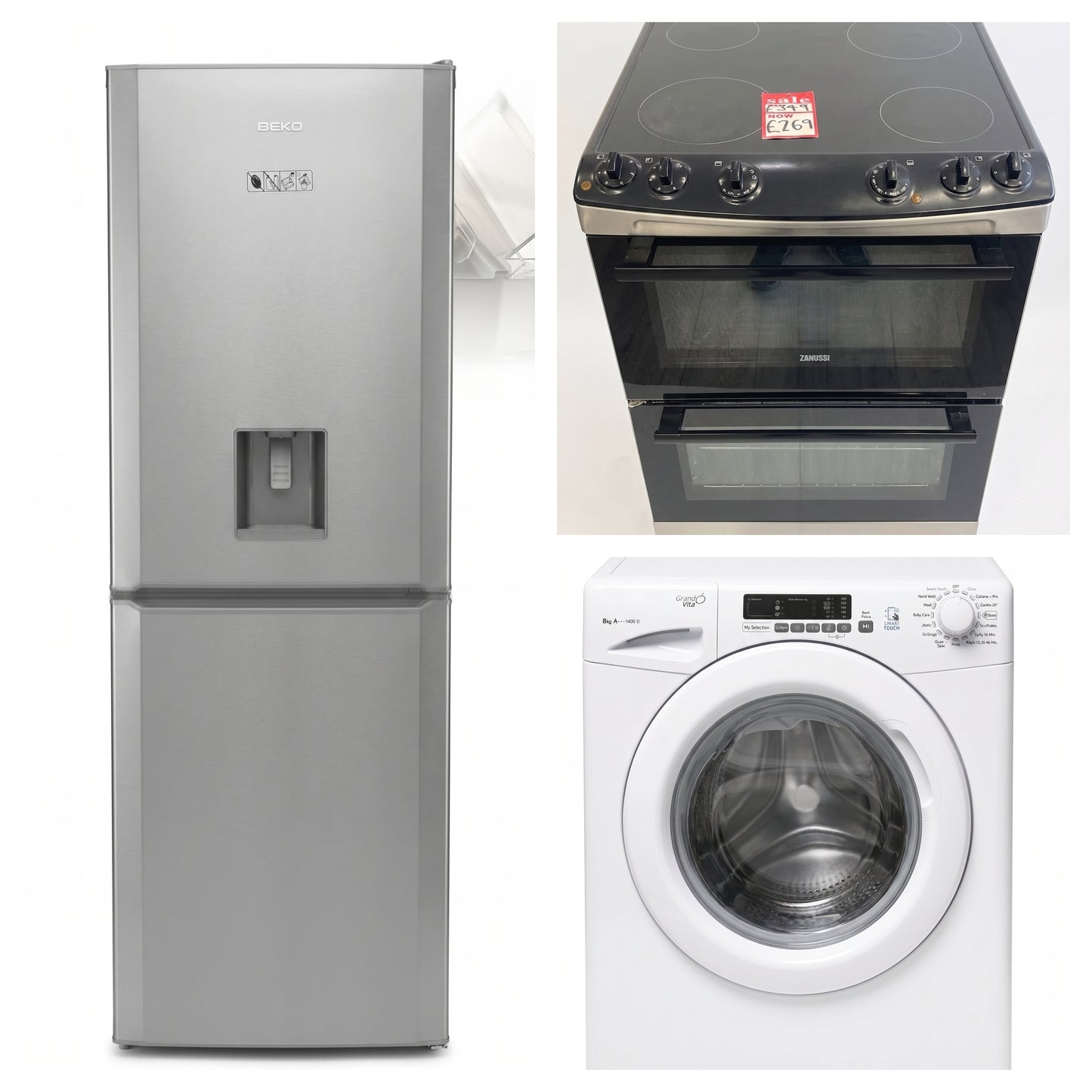 Fridge Freezer, Cooker, Washing Machine