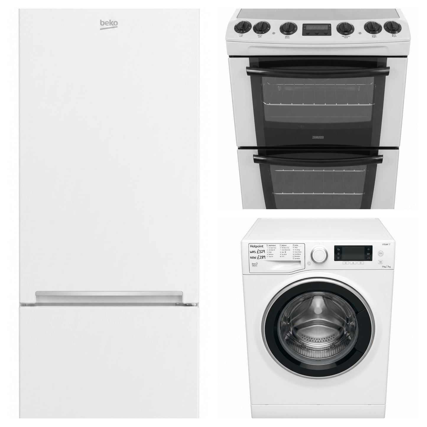 Fridge Freezer, Cooker, Washing Machine