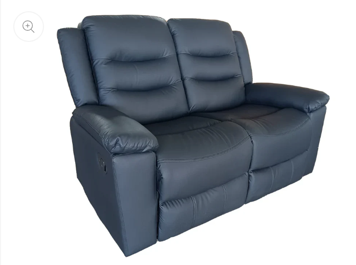 Roma 3+2 Seater Manual Recliner Anti Scratch Leather Black