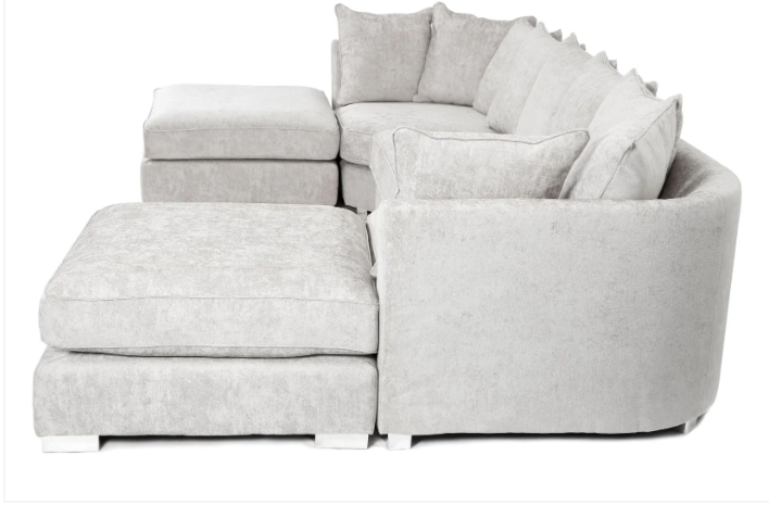 Bishop U-Shape Sofa Alaska Silver Scatterback
