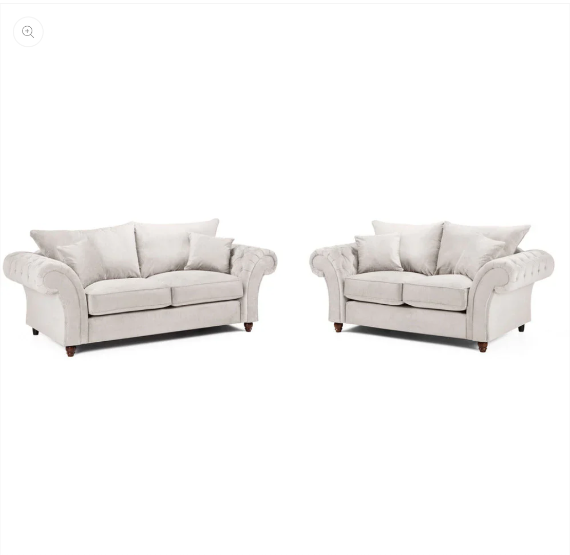 Windsor Full Back 3 + 2 Seater Sofa Stone