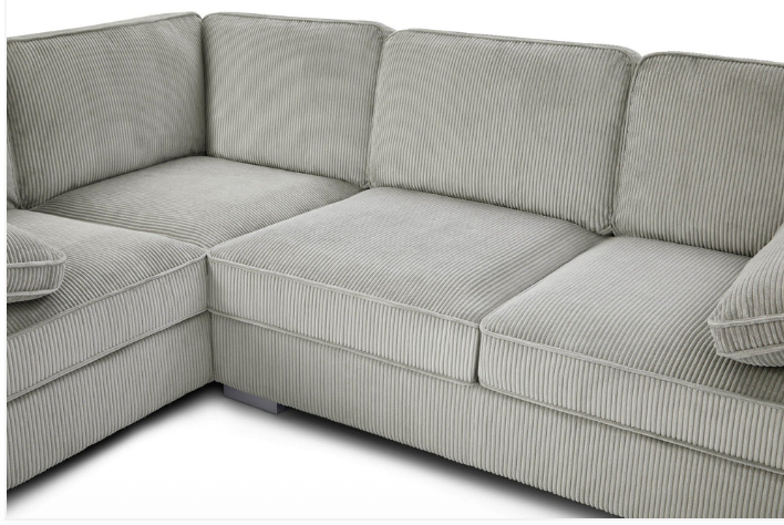 Ascot Left Hand Corner Sofa - Jumbo Cord Grey & Mink