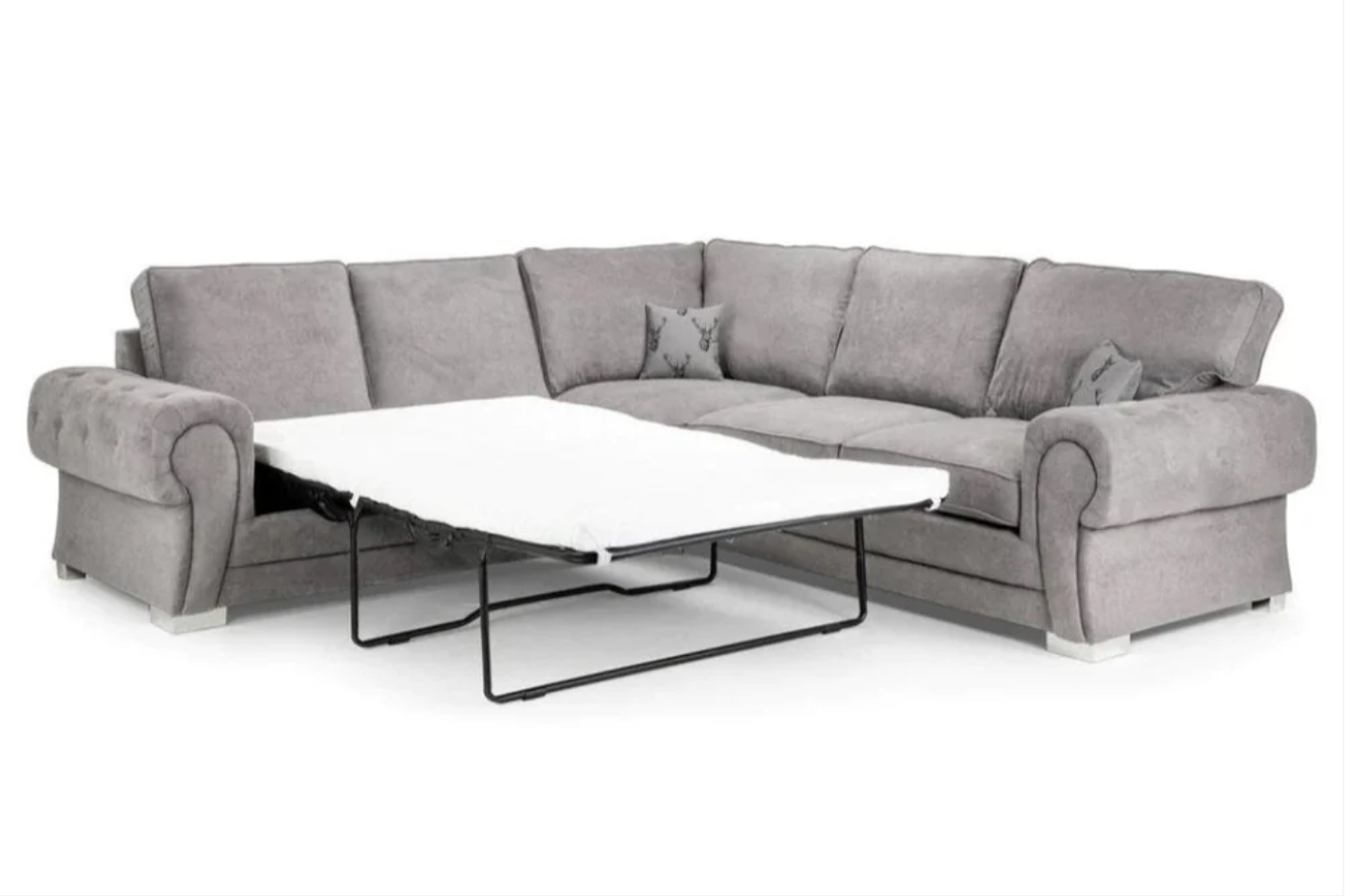 Verona Full Back Large Corner Sofa Bed Grey