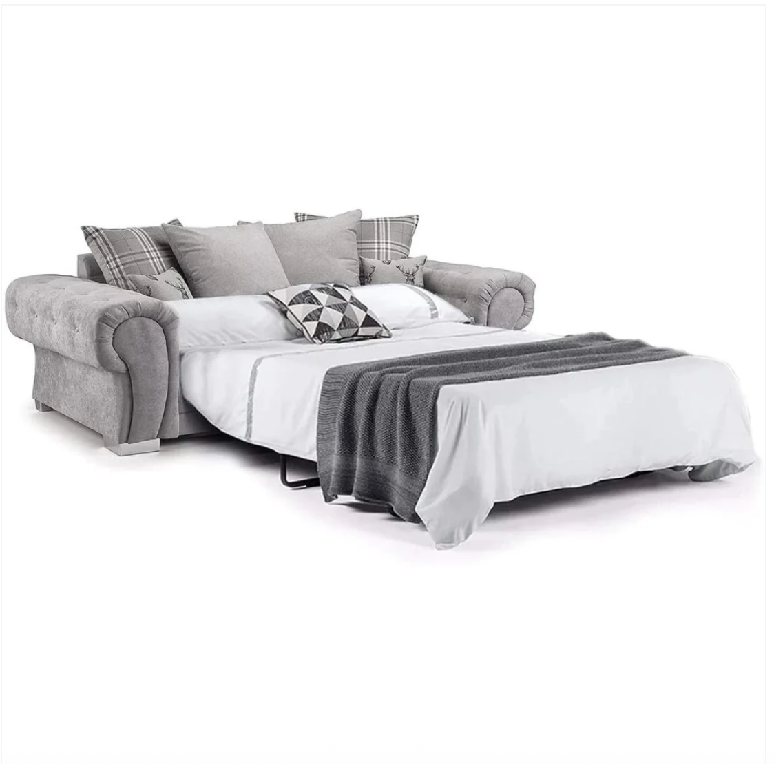Verona Scatter Back 3 Seater Sofa Bed Grey