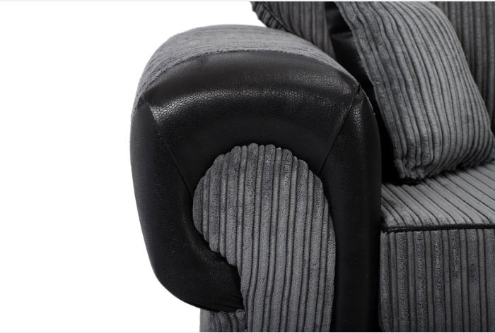 Tangent 3 Seater Sofa Black/Grey Cord