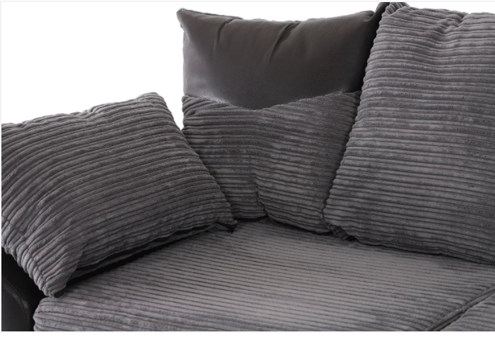 Dino 3 Seater Sofa Black/Grey