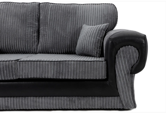 Tangent 2 Seater Sofa Black/Grey Cord