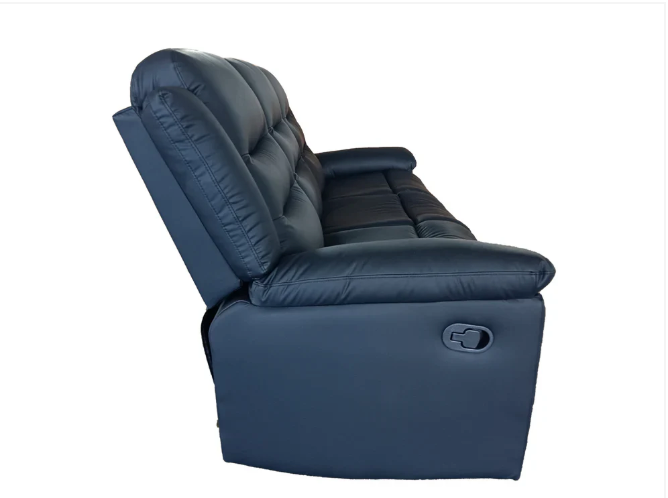 Roma 3+2 Seater Manual Recliner Anti Scratch Leather Black