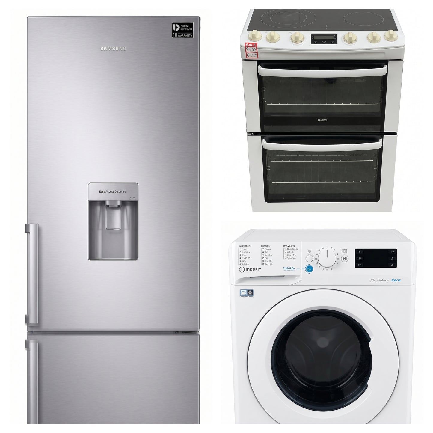 Fridge Freezer, Cooker, Washing Machine