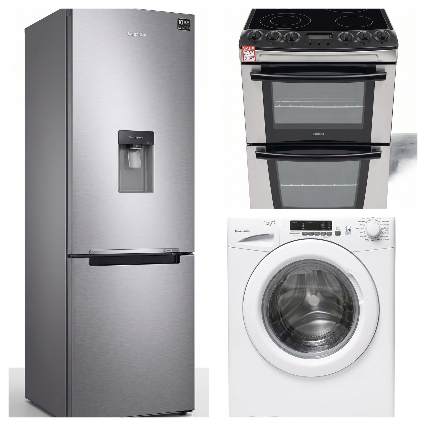 Fridge Freezer, Cooker, Washing Machine