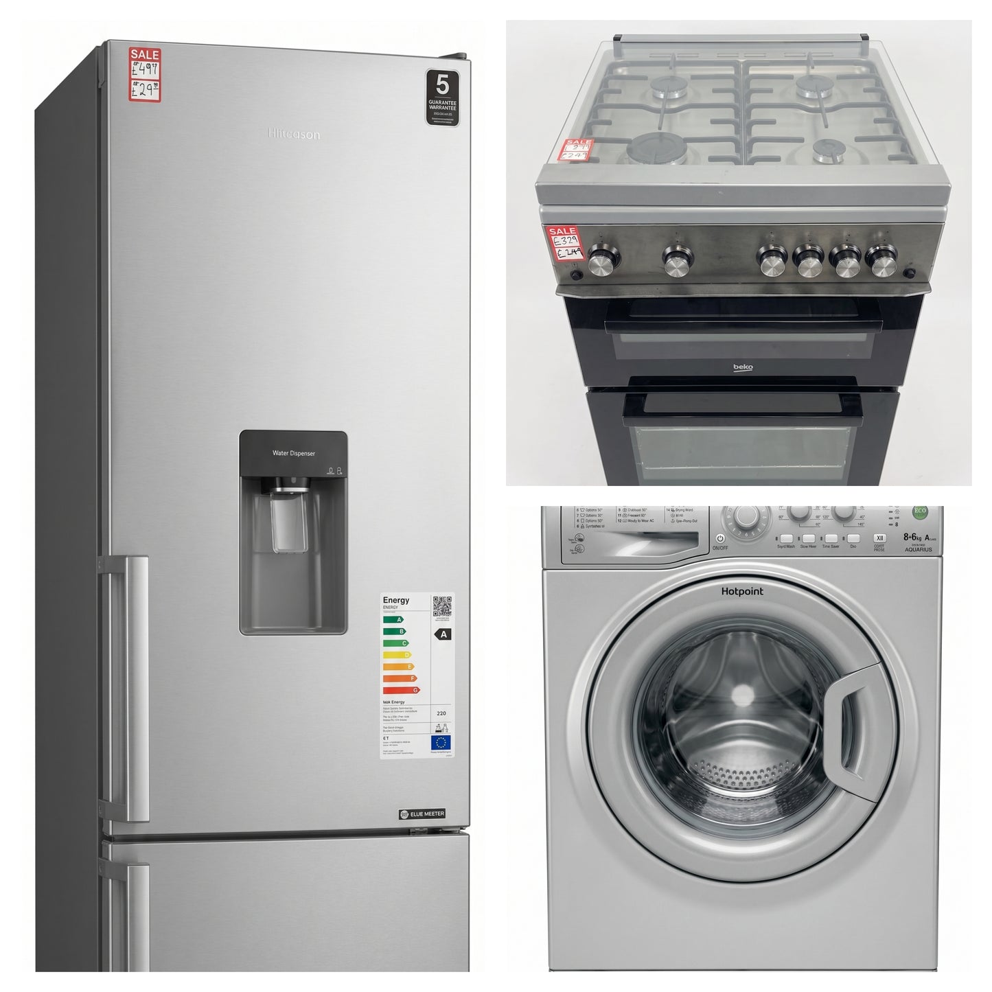Fridge Freezer, Cooker, Washing Machine