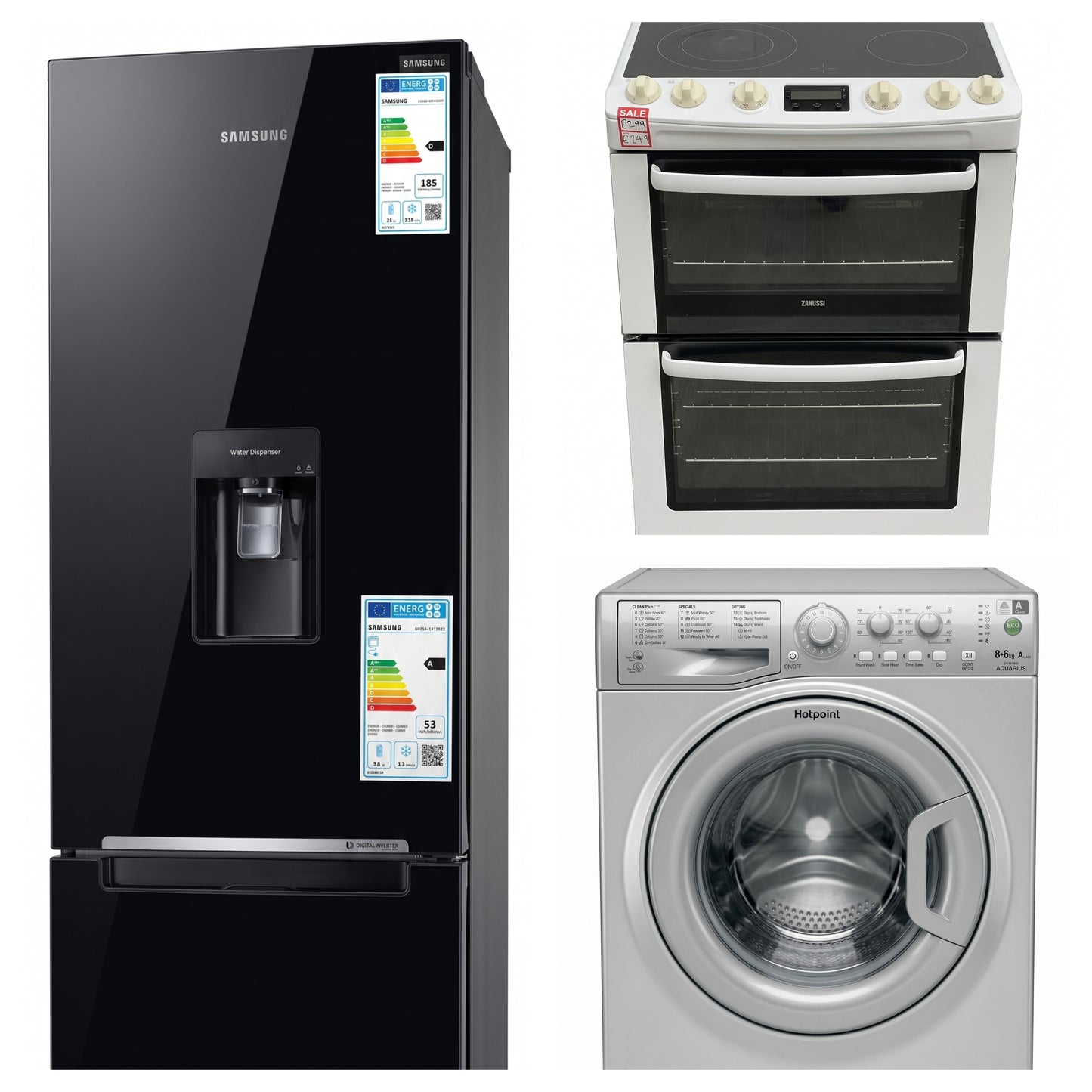 Fridge Freezer, Cooker, Washing Machine