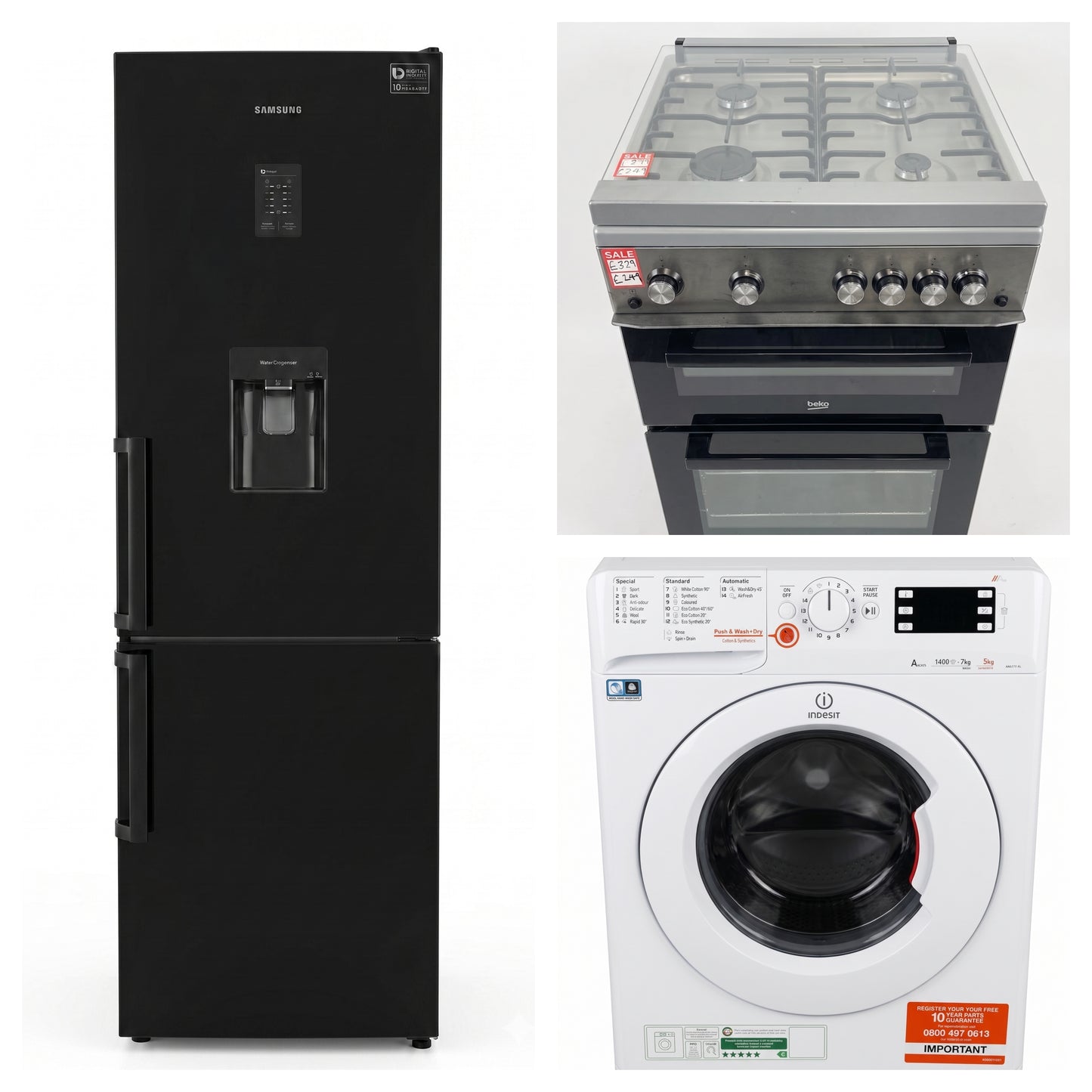 Fridge Freezer, Cooker, Washing Machine