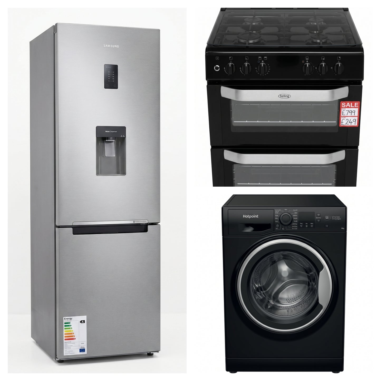 Fridge Freezer, Cooker, Washing Machine