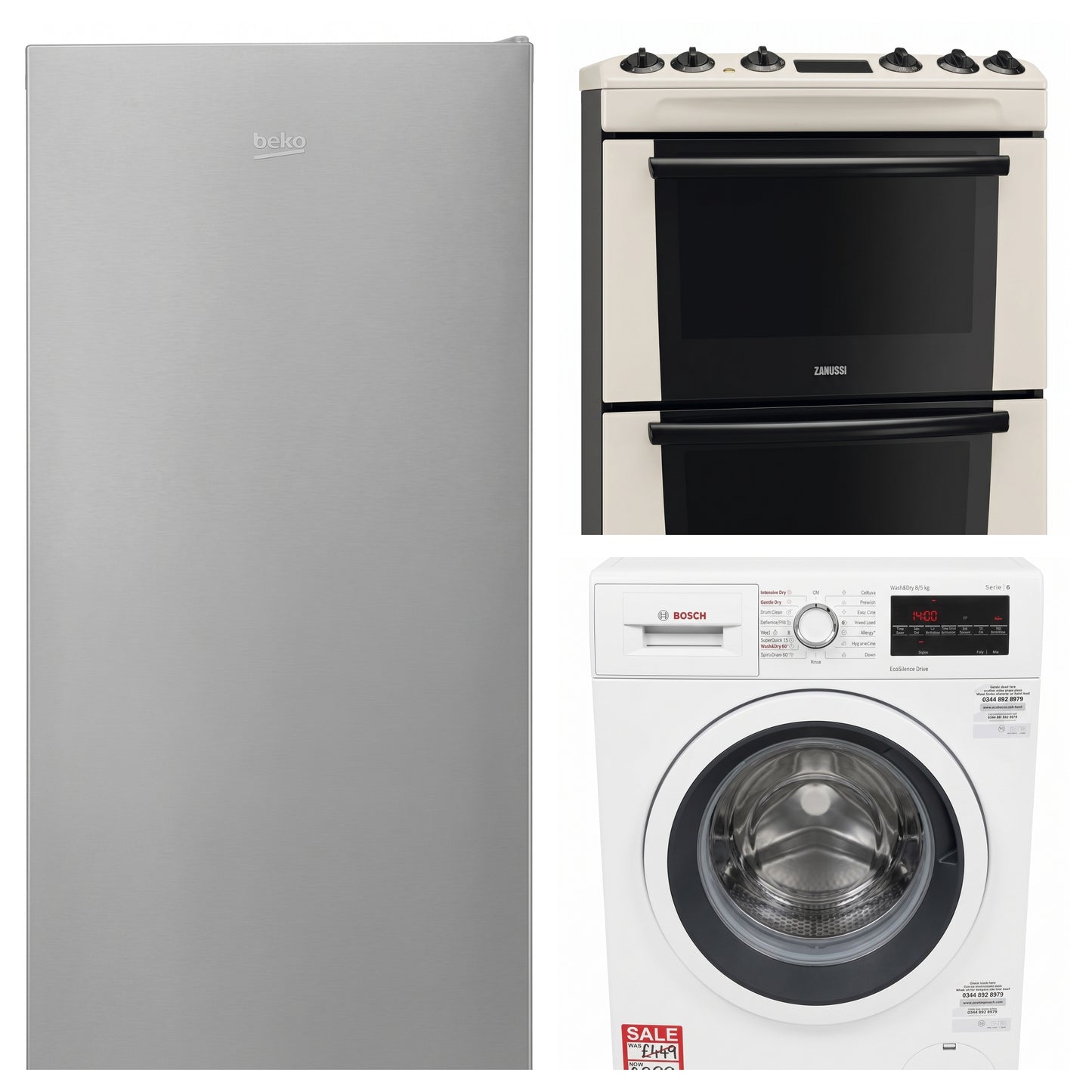 Fridge Freezer, Cooker, Washing Machine