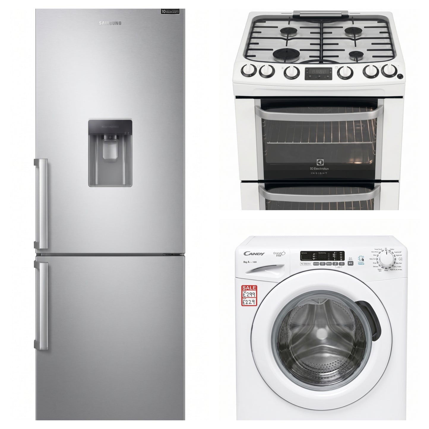 Fridge Freezer, Cooker, Washing Machine