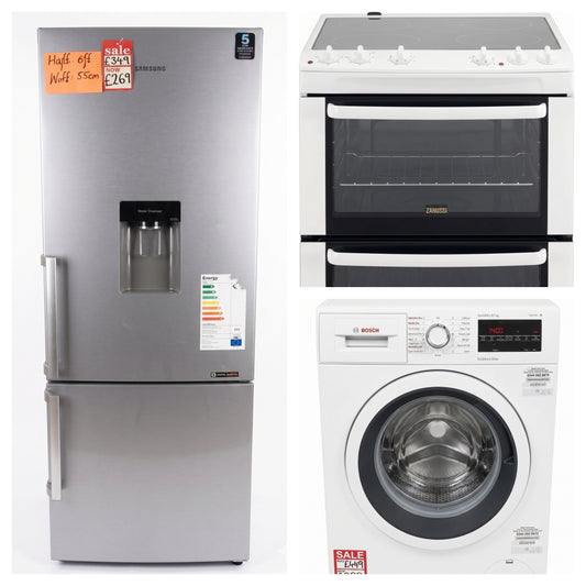 Fridge Freezer, Cooker, Washing Machine