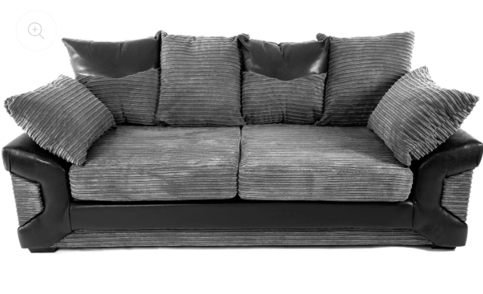 Dino 3 + 2 Seater Sofa Set Black/Grey Cord
