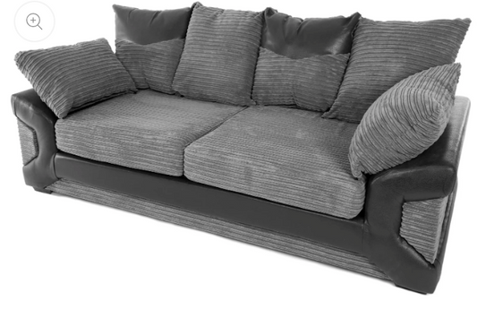 Dino 3 + 2 Seater Sofa Set Black/Grey Cord