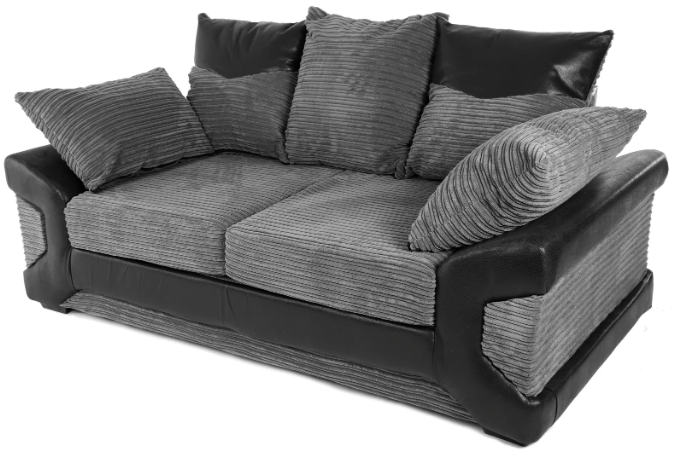 Dino 3 + 2 Seater Sofa Set Black/Grey Cord