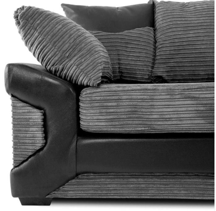 Dino 3 + 2 Seater Sofa Set Black/Grey Cord