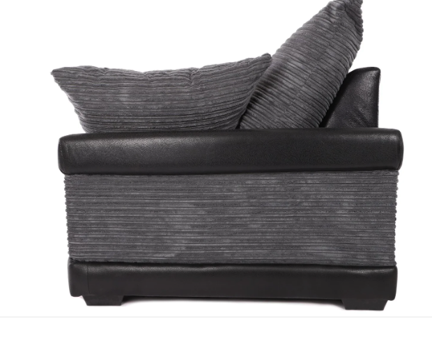 Dino 3 + 2 Seater Sofa Set Black/Grey Cord