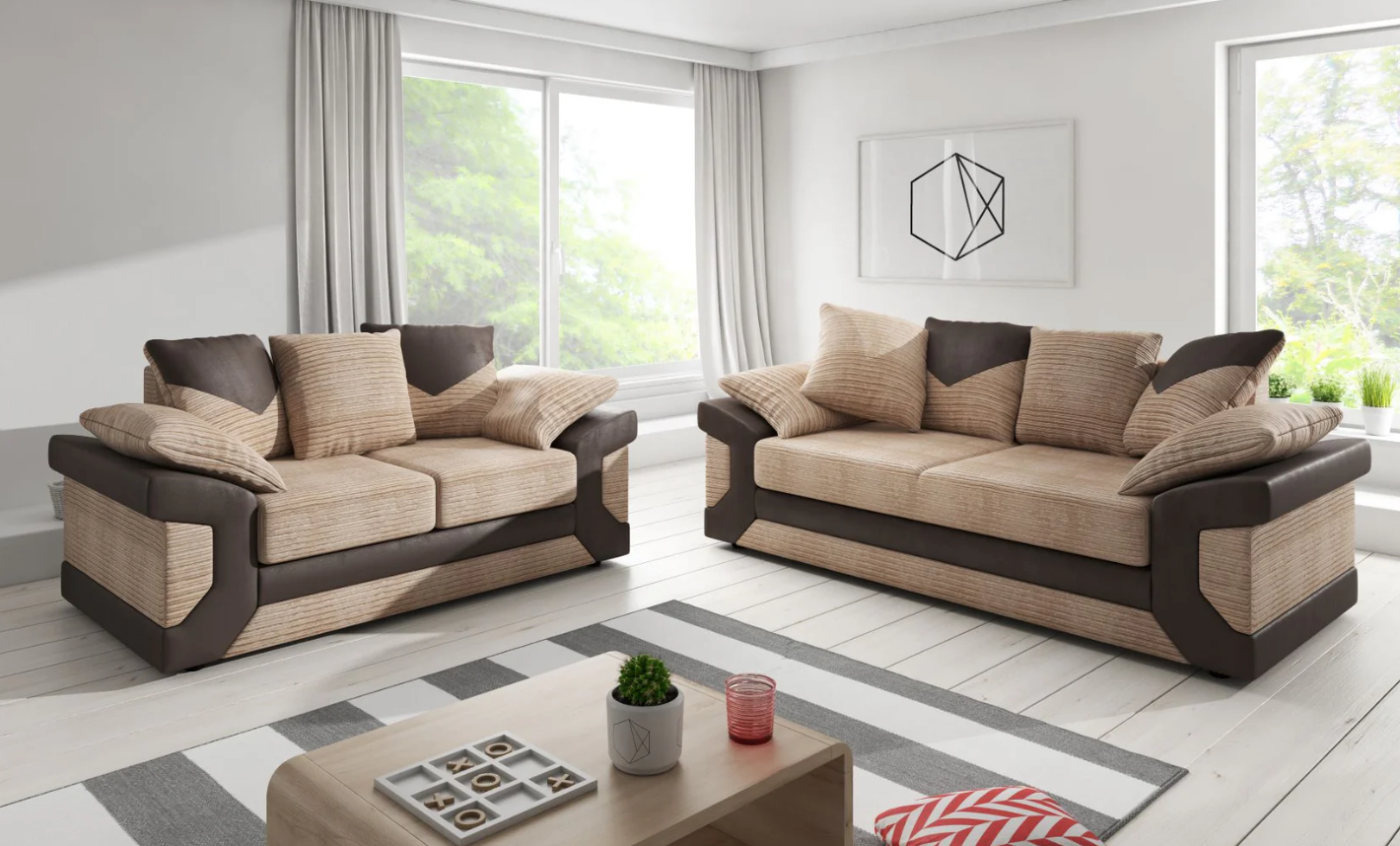 Dino 3 + 2 Sofa Set Brown/Mocha