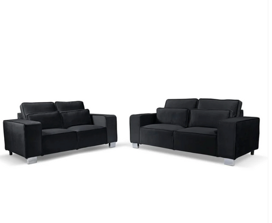 Sloanne 3+2 Sofa Set Black
