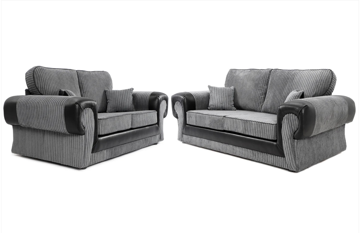 Tangent 3 + 2 Seater Sofa Black/Grey Cord