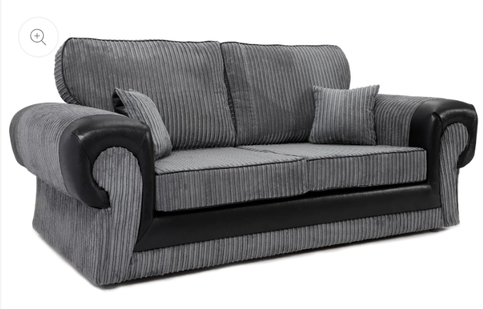 Tangent 3 + 2 Seater Sofa Black/Grey Cord