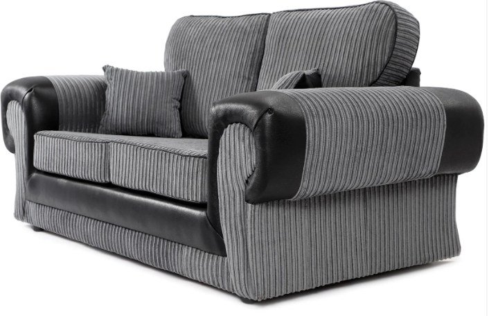 Tangent 3 + 2 Seater Sofa Black/Grey Cord