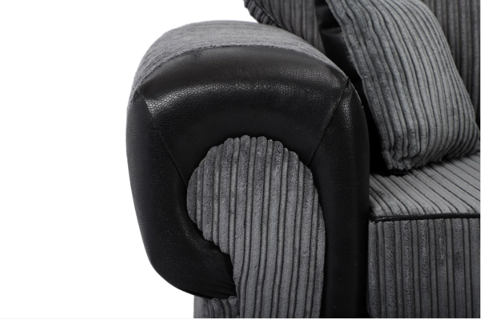 Tangent 3 + 2 Seater Sofa Black/Grey Cord