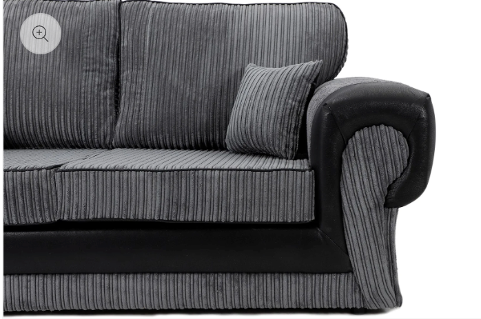 Tangent 3 + 2 Seater Sofa Black/Grey Cord