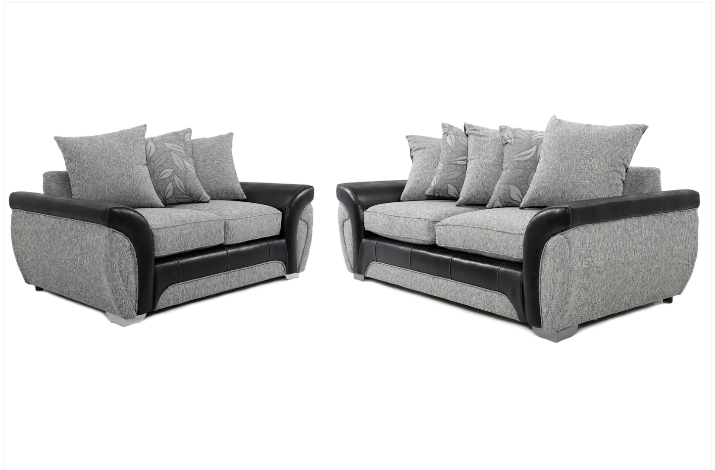 Matinee 3+2 Seater Sofa Set Black/Silver Dundee