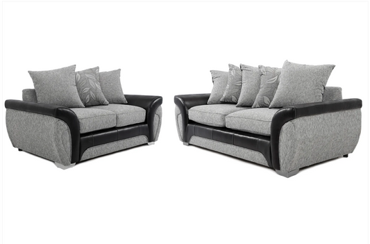 Matinee 3+2 Seater Sofa Set Black/Silver Dundee