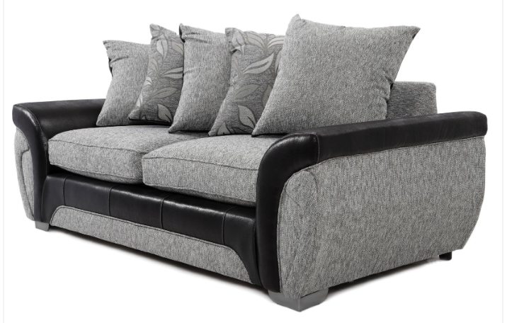 Matinee 3+2 Seater Sofa Set Black/Silver Dundee