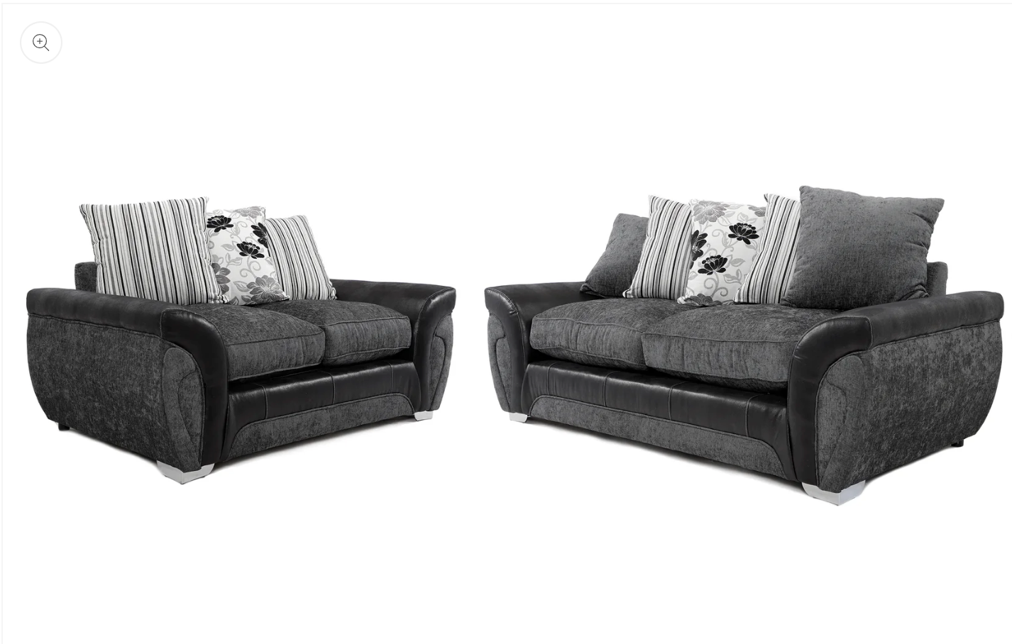 Matinee 3+2 Seater Sofa Set Black/Grey Carlton