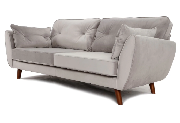 Zinc 3+2 Seater Sofa Set Plush Silver