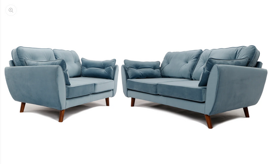 Zinc 3+2 Seater Sofa Set Plush Sky