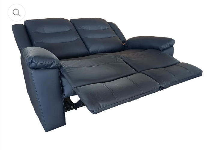Roma 3+2 Seater Manual Recliner Anti Scratch Leather Black