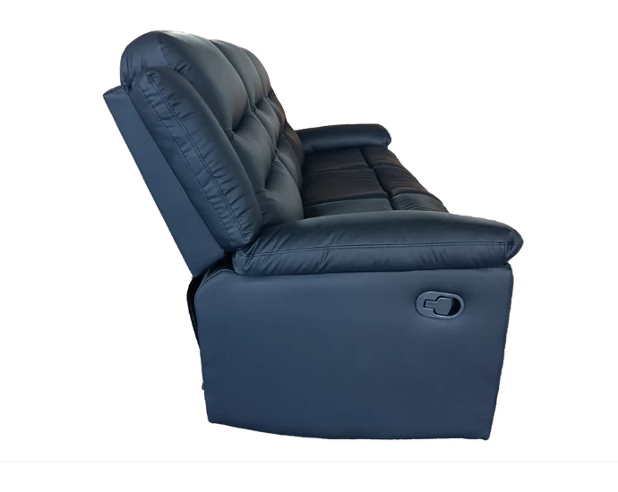 Roma 3+2 Seater Manual Recliner Anti Scratch Leather Black