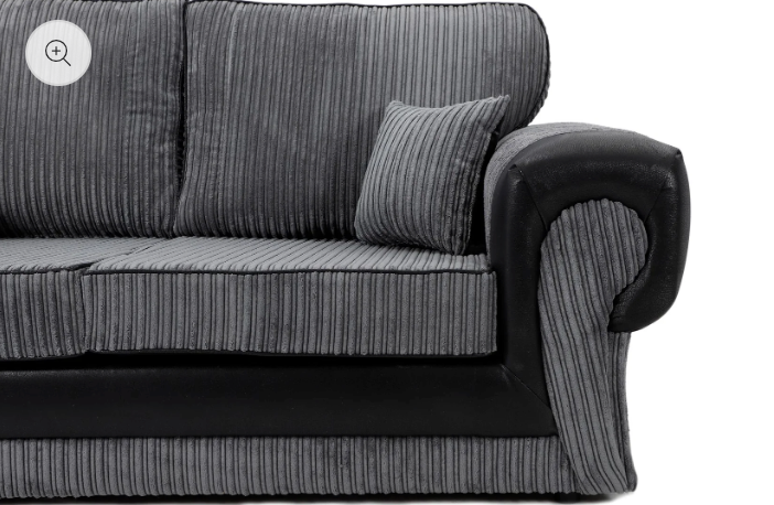 Tangent Large Corner 2C2 Sofa Black/Grey Cord