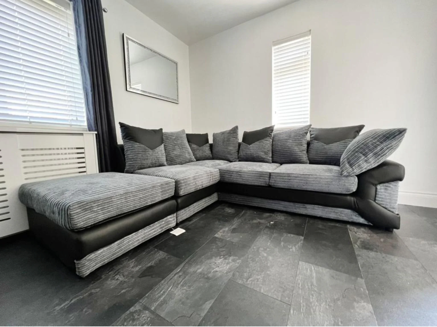 Dino Left Hand Corner Sofa Black/Grey