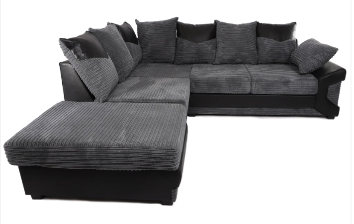 Dino Left Hand Corner Sofa Black/Grey