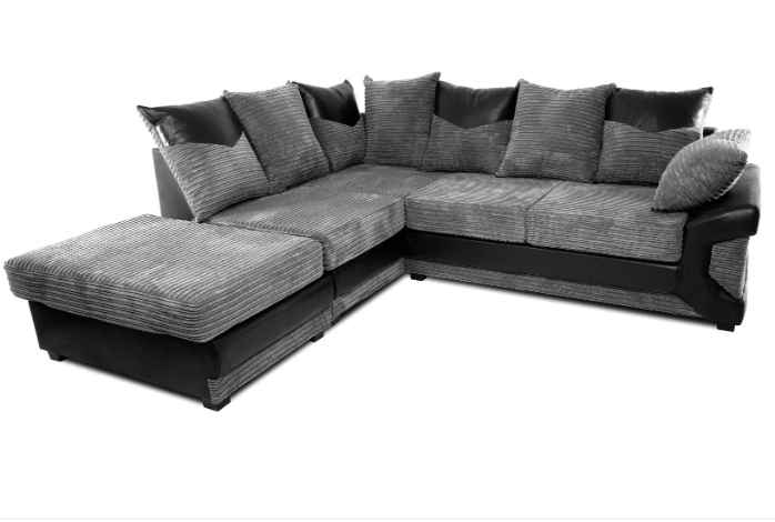 Dino Left Hand Corner Sofa Black/Grey