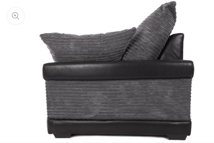 Dino Left Hand Corner Sofa Black/Grey