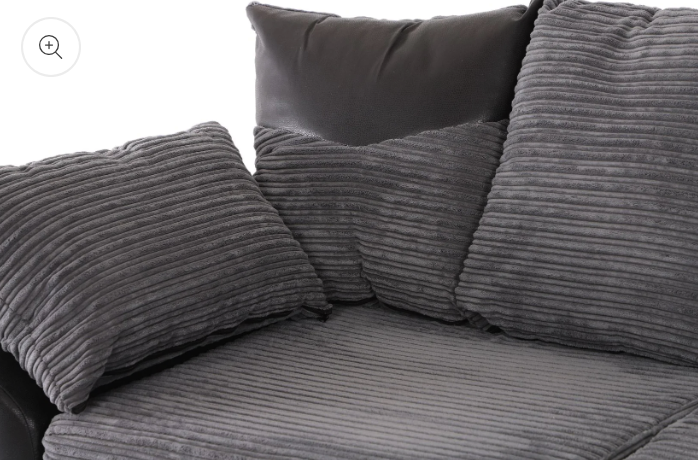 Dino Left Hand Corner Sofa Black/Grey